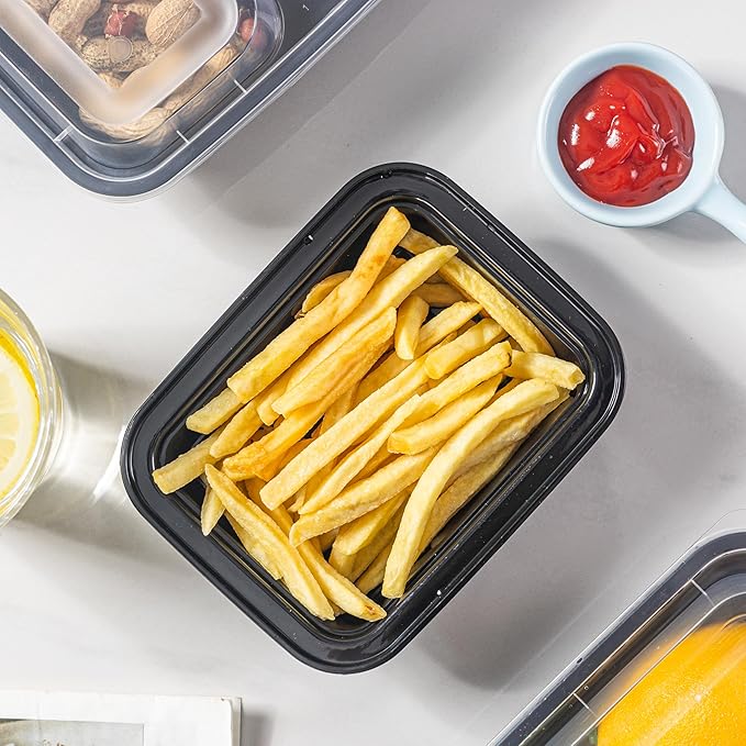 Microwave Safe Meal Prep Containers with Lids 12oz - 150 Pack Plastic Food Storage Bowls for Lunch, Takeout, and Restaurant-Style Dining - Perfect for To-Go Meals, Salads, and Healthy Eating at Home