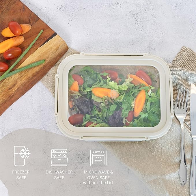 8-Piece Glass Meal Prep Set: Airtight Snap-Lock Lids for Easy Storage—Microwave, Oven, Freezer & Dishwasher Safe!