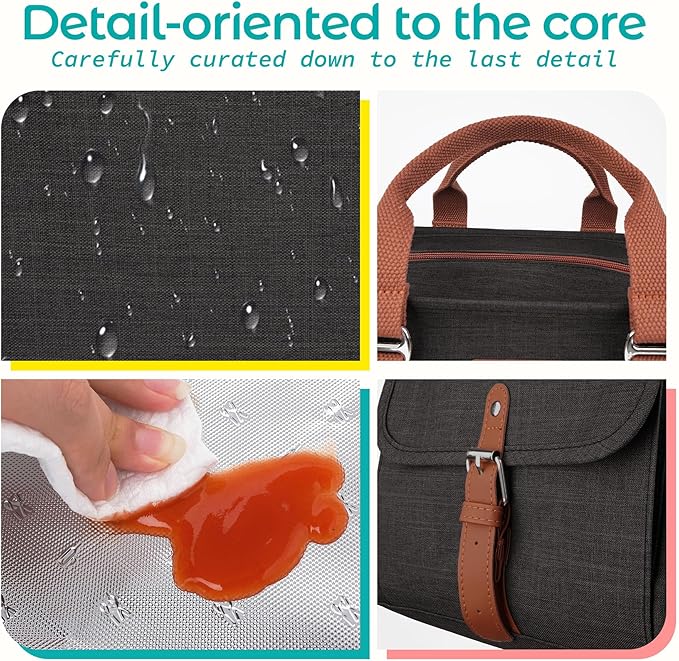 KIPBELIF Cute&Classy Roomy Insulated Lunch Bags for Women - Stylish & Functional Large Tote Adult Lunch Box for Working & Picnic