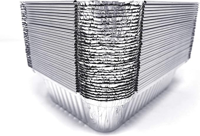 (120 Pack) Premium 1.5-LB Takeout Pans with Lids l Medium 7" x 5" x 2" l Heavy Duty Disposable Aluminum Foil for Catering Party Meal Prep Freezer Drip Pans BBQ Potluck Holidays