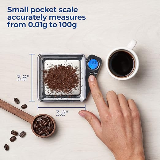 Digital Pocket Weight Scale with Retractable Display, Digital Scale Measures 100g x 0.01g (Black), BL-100-BLK - AMERICAN WEIGH SCALES