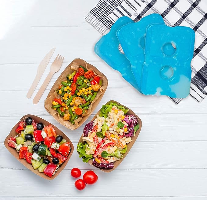 Healthy Packers Ice Packs for Lunch Boxes & Coolers - Freezer Packs - Original Cool Pack | Cooler Accessories for Beach, Camping & Fishing | Slim & Long-Lasting Reusable Ice Pack for Cooler