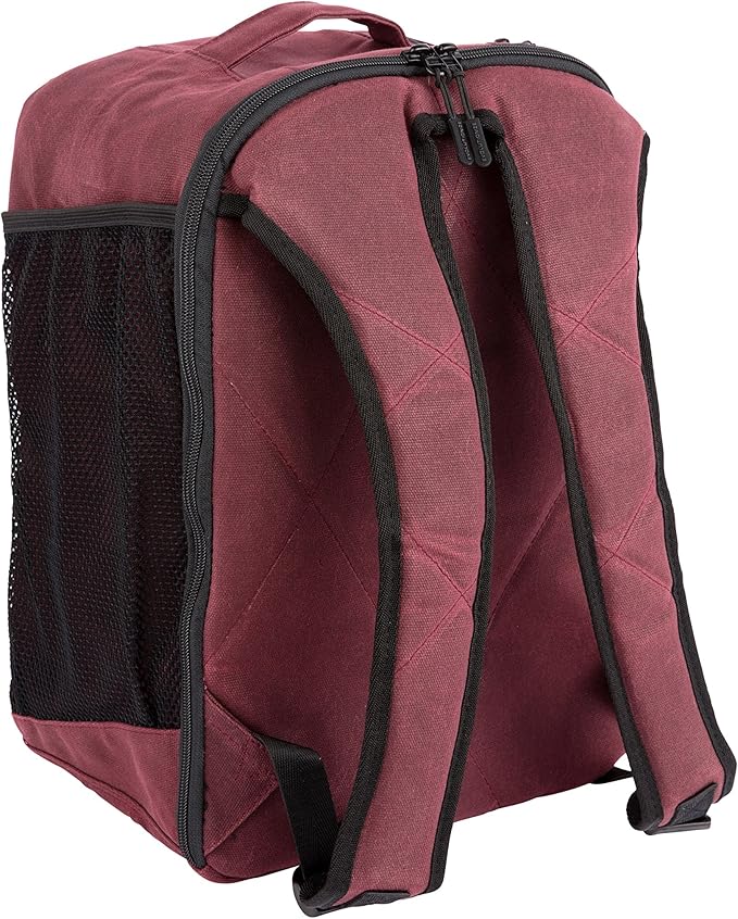 EDC Meal Prep Bag - Full Meal Prep Lunch Box Management System includes Portion Control Meal Prep Containers + Ice Pack (3 Meal Insulated Cooler Bag, Black) (6 meal (Backpack), Maroon (Waxed Canvas))