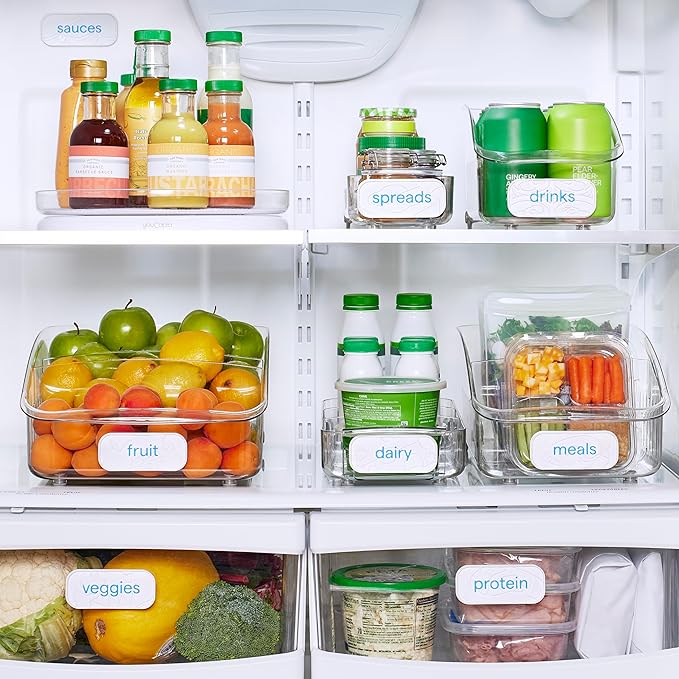 YouCopia, 10-Piece Set ReStickable 3D Fridge Labels, Reusable Nano-Suction, White
