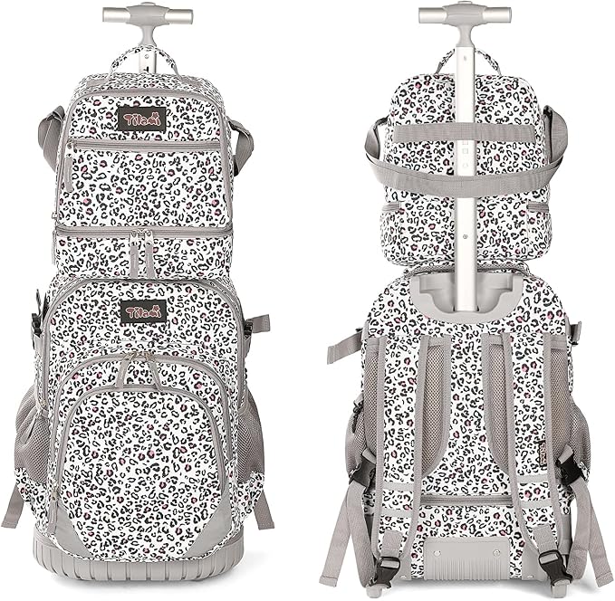 Tilami Lunch Bags Insulated Adjustable Strap Zipper, Water-Resistant Cooler Bags, Bento Bags for Kids Toddlers, Leopard