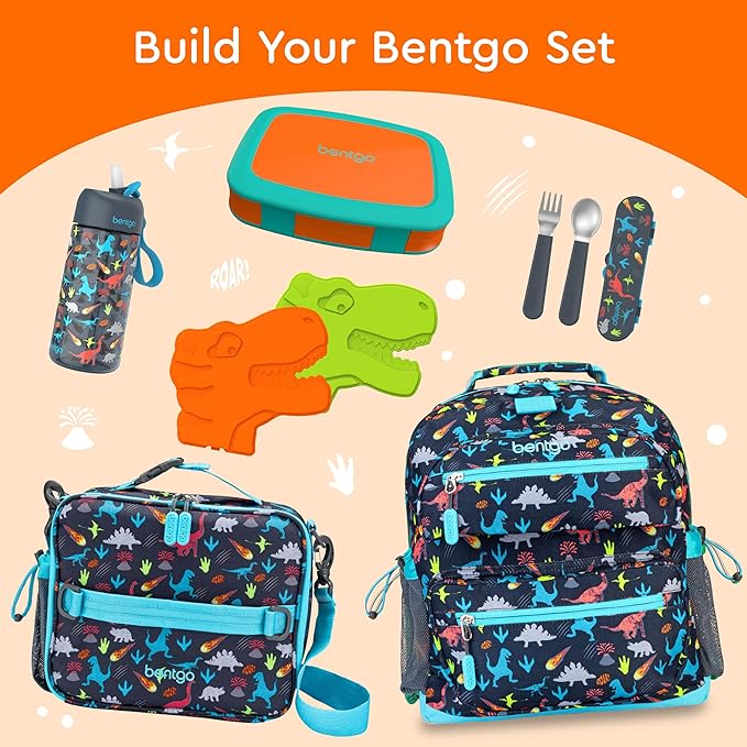 Bentgo Kids Bento-Style 5-Compartment Leak-Proof Lunch Box - Ideal Portion Sizes for Ages 3 to 7 - Durable, Drop-Proof, Dishwasher Safe, BPA-Free, & Made with Food-Safe Materials (Orange)