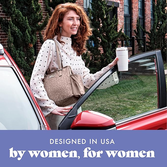 Fit & Fresh Lunch Bag For Women, Insulated Womens Lunch Bag For Work, Stain-Resistant, Lightweight, Large Lunch Box For Women With Lunch Container, Zipper, Copley Lunch Kit, Mocha Feline Fine