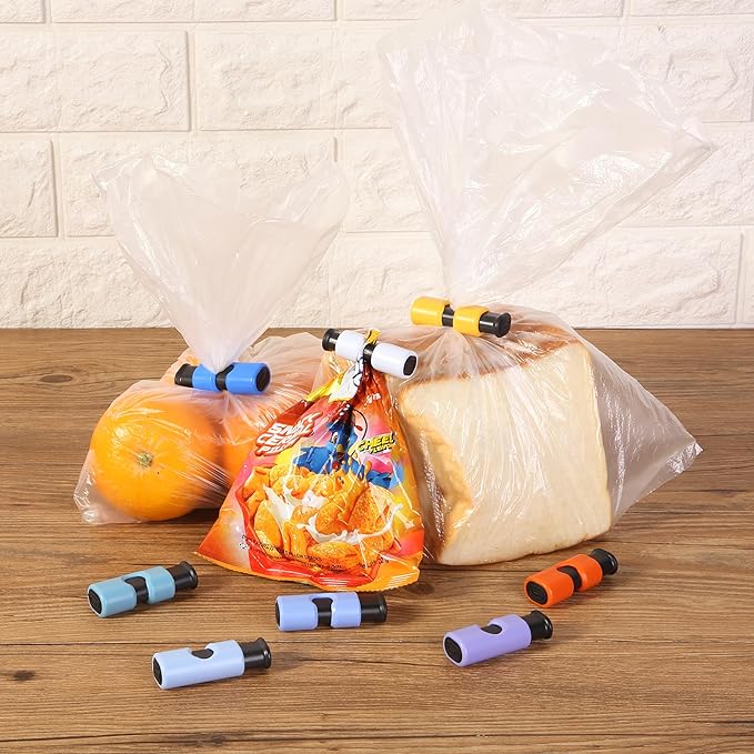 Mr. Pen- Squeeze and Lock Bread Bag Clips, 8 Pack, Lavender Twilight Colors, Squeeze and Lock Bread Clips Reusable