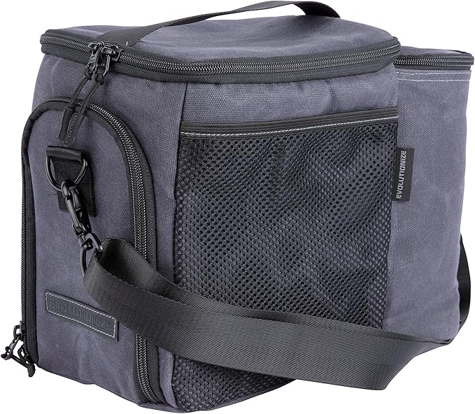 Evolutionize Meal Prep Bag - Full Meal Prep Lunch Box Management System includes Portion Control Meal Prep Containers + Ice Pack (3 Meal Insulated Cooler Bag, Black)