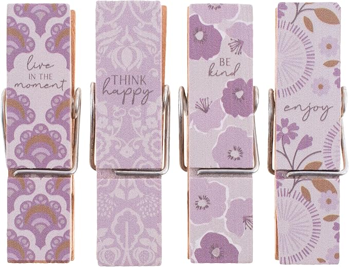 Karma Chip Clips - Bag Clips - Potato Chip Bag Clips - Colorful and Fun Bag Clips for Food and Storage - One Size - Lilac Patterns