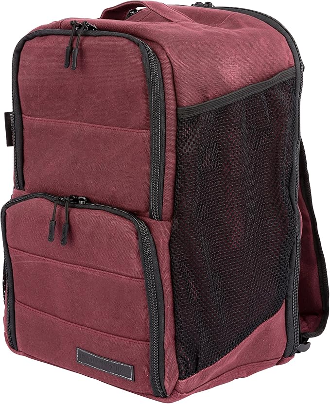 EDC Meal Prep Bag - Full Meal Prep Lunch Box Management System includes Portion Control Meal Prep Containers + Ice Pack (3 Meal Insulated Cooler Bag, Black) (6 meal (Backpack), Maroon (Waxed Canvas))