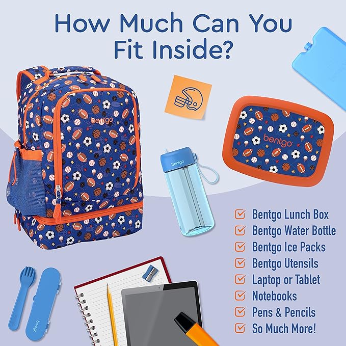 Bentgo Kids Prints 2-in-1 Backpack & Insulated Lunch Bag