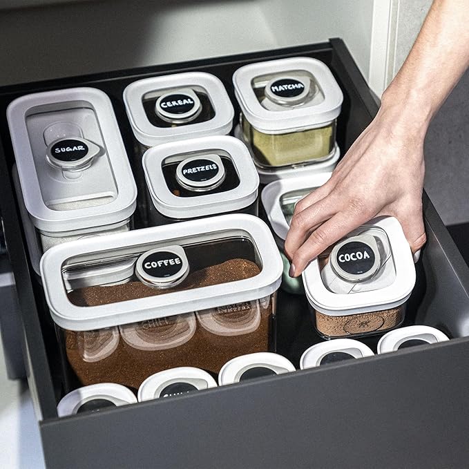 ZWILLING Fresh & Save CUBE Storage Organizer, 2M, 2-qt, Pantry Organizers and Storage, Plastic, BPA-Free Airtight Dry Food Storage Container for Oats, 16-ounce Box of Dry Pasta, Medium Tall, Clear