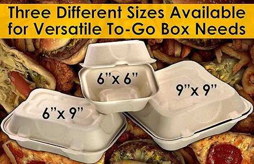 Avant Grub Durable 6x9 Take Out Food Containers with Clamshell Hinged Lid 100 Pack. Microwaveable, Disposable Takeout Box to Carry Meals ToGo. Great for Restaurant Carryout or Party Take Home Boxes