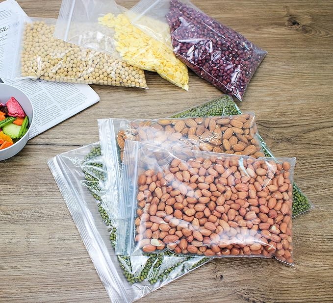 10" X 13" (100 Bags) 2 Mil Clear Reclosable Zip Plastic Poly Bags with Resealable Lock Seal Zipper