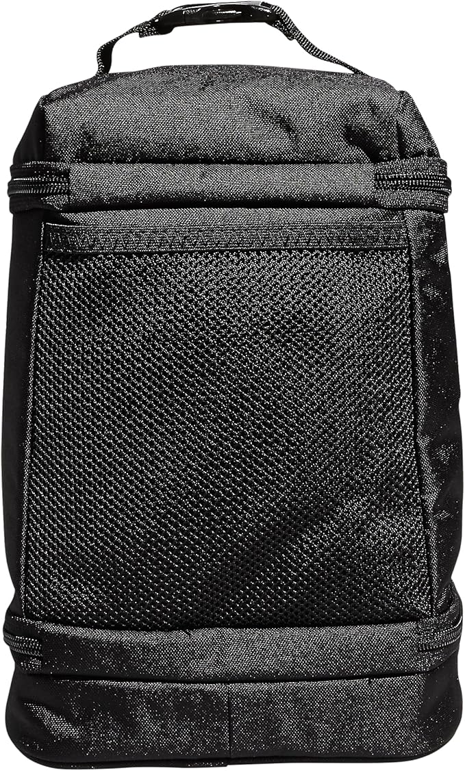 adidas Excel Insulated Lunch Bag, Cooler with Zipper, Pocket for Ice Pack, and Clip, Temperature Control Insulation,Black/White,One Size
