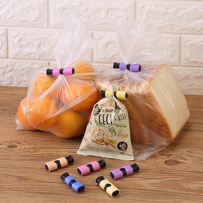Mr. Pen- Squeeze and Lock Bread Bag Clips, 8 Pack, for Food Storage and Packages, Snack Clips