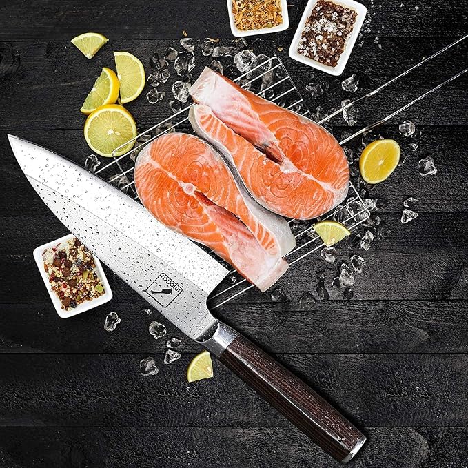 imarku 7-inch Deba Knife,Ultra Sharp Sushi Knife,Ultimate Japanese Kitchen Knife with Stainless Steel Single Bevel,Fish Fillet Knifes for Fish Cutting with Ergonomic Handle, Birthday Gifts for Mom/Dad