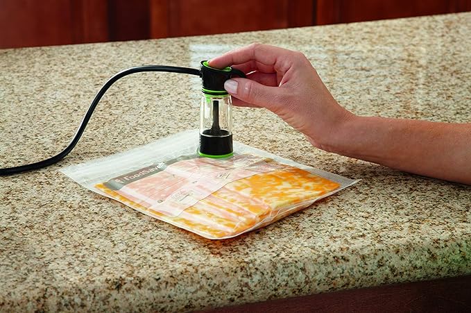 FoodSaver Vacuum Sealer Bags, Rolls for Custom Fit Airtight Food Storage and Sous Vide, 8" x 20' (Pack of 3) & FoodSaver 1-Quart BPA-Free Multilayer Construction Vacuum Zipper Bags, 18 Count