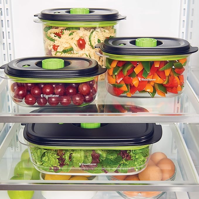 FoodSaver 2129973 Preserve & Marinate 10 Cup Vacuum Seal -Container for Quick Marinating or Freezer and Pantry Storage
