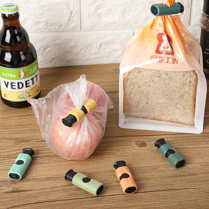 Mr. Pen- Squeeze and Lock Bread Bag Clips, 8 Pack, Harvest Field Colors, Squeeze and Lock Bread Clips Reusable