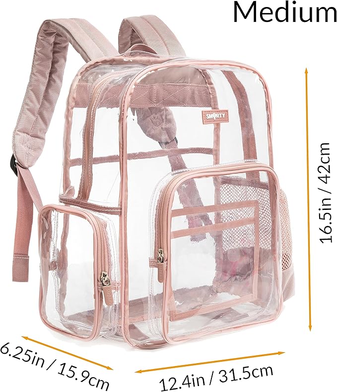 J.CARP Clear Bag Heavy Duty Backpack Durable Transparent See Through Bag