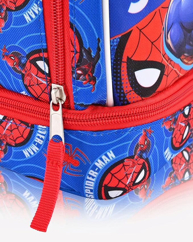Fast Forward Marvel Spiderman Lunch Box for Kids | Miles Morales Insulated Lunch Bag Lunch Box for Boys, Girls, Toddlers | Spiderman Blue Reusable Lunchbox