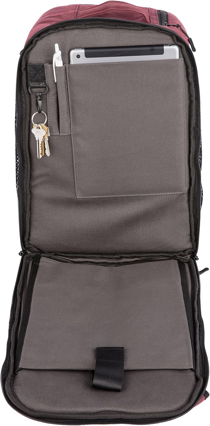 EDC Meal Prep Bag - Full Meal Prep Lunch Box Management System includes Portion Control Meal Prep Containers + Ice Pack (3 Meal Insulated Cooler Bag, Black) (6 meal (Backpack), Maroon (Waxed Canvas))