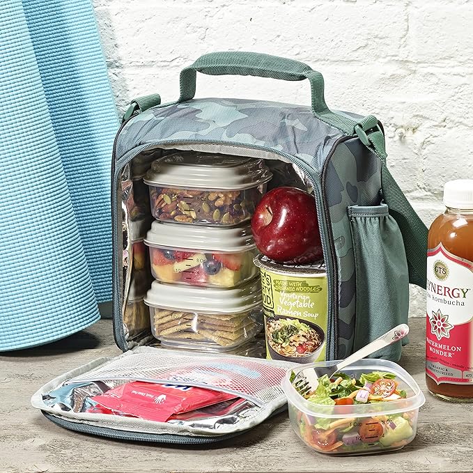 Fit & Fresh JAXX Meal Prep Lunch Box With Container For Men and Women, 5pc. Meal Prep Kit Lunch Bag With Containers Included
