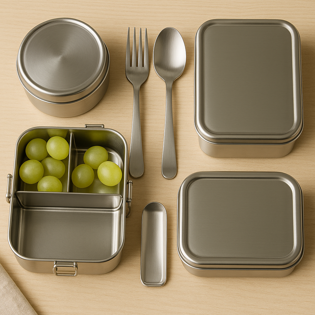 durable stainless steel lunchware set for easy meal prep