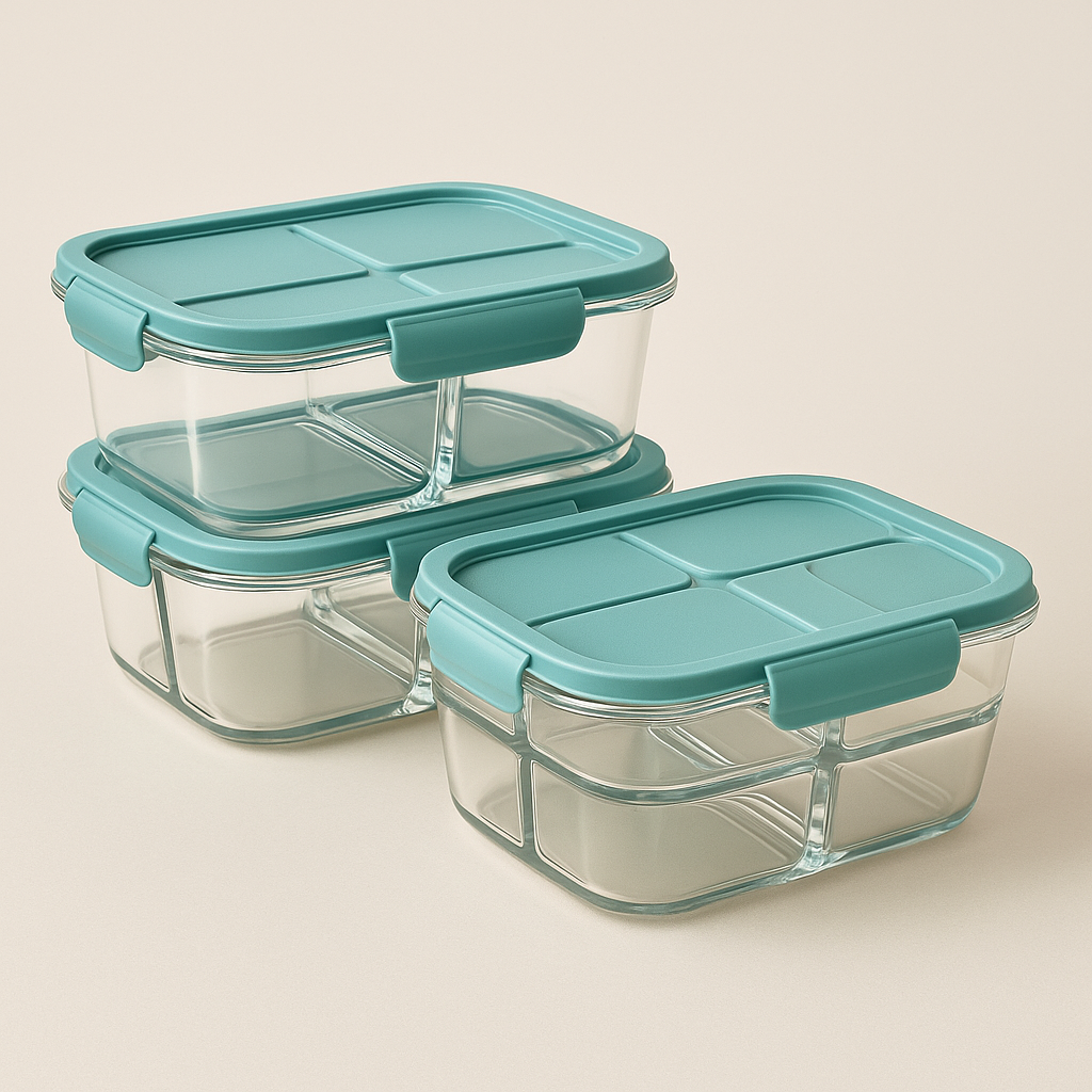 portion control container set for healthy meal prep
