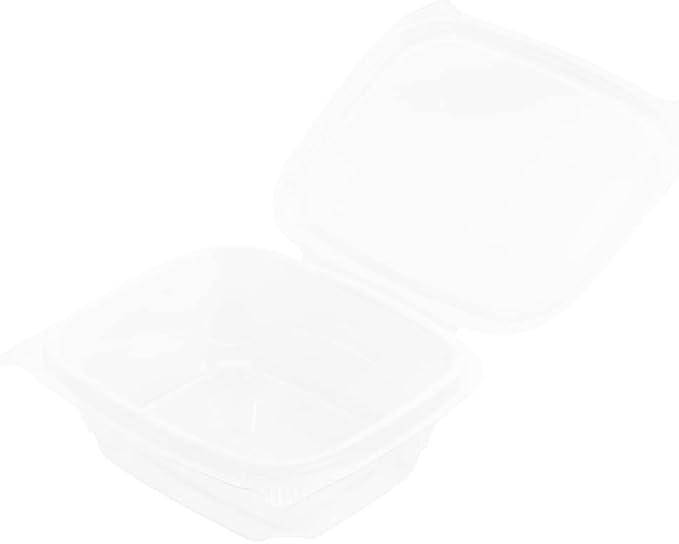 Restaurantware Thermo Tek 12 Ounce Deli Food Containers 100 Anti-Fog Hinged Lid Containers - Freezable Rectangle Clear Plastic To Go Food Containers Disposable