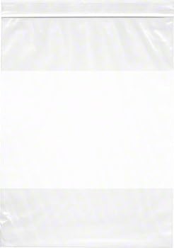 Plymor 9" x 12" (Pack of 200), 4 Mil with White-Block Heavy Duty Zipper Reclosable Plastic Bags