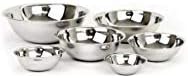 Winco Set of 6 Mixing Bowls, 0.75, 1.5, 3, 4, 5, and 8 Quart. Stainless Steel with Mirror Finish. (Set of 6)