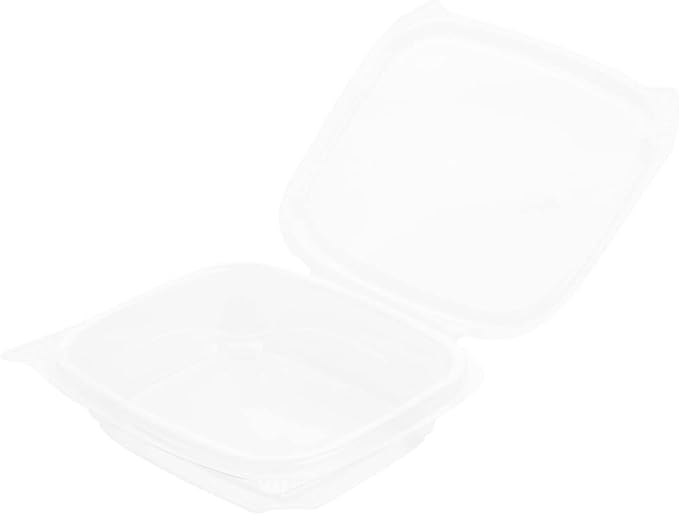 Restaurantware Thermo Tek 8 Ounce Clamshell Containers - Anti-Fog To Go Food Containers - Freezable Rectangle Clear Plastic Food Packaging