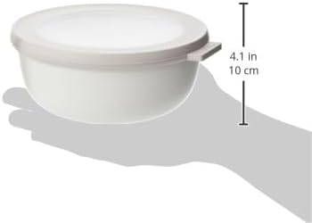 MEPAL, Cirqula Multi Food Storage and Serving Bowl with Lid, Food Prep Container, Shallow, Nordic White, 0.8 Quart (750 milliliters, 25 ounces), 1 Count