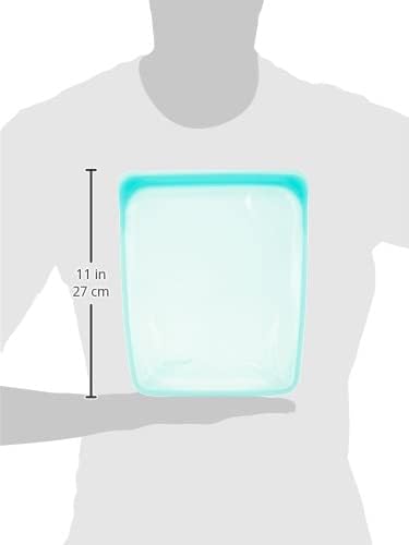 Stasher Premium Silicone Reusable Food Storage Half Gallon Bag, Aqua, Microwave, Sous Vide, Dishwasher, Oven and Freezer Safe, BPA Free, Leak-free, Eco-friendly, 64 Oz