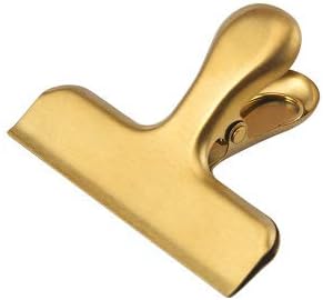 Pack of 8 Heavy Duty Metal Bag Clips, Stainless Steel, Tightly Seals Chip, Coffee, Bread or Cereal Bags to Keep Food Fresh, for Home, Kitchen, Office, Pantry, Camping (Gold)