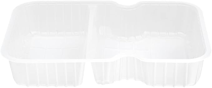 Restaurantware TRAYS ONLY: Futura 10 Ounce Trays For Meal Prep Containers 100 Microwavable Trays For 32 Or 37 Ounce Containers - Containers Sold Separately 2 Compartments White Plastic Food Trays