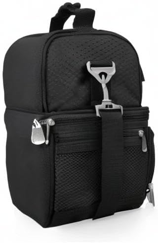 PICNIC TIME Disney Mickey Mouse Pranzo Lunch Bag, Insulated Lunch Box with Utensil Set, Lunch Cooler Bag, (Black), 11 x 7.5 x 12