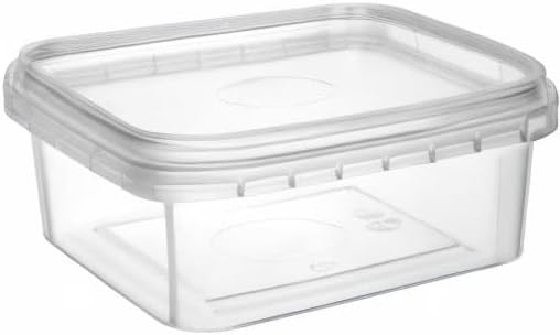NYHI 8 oz 20 Pack Square Clear Deli Containers with Lids Disposable BPA Free Square Plastic Food Storage Containers with Lids Airtight for Meal Prep Take Out Kitchen