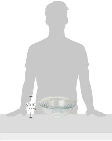 Pyrex Smart Essentials Mixing Bowl Set Including Locking Lids (Clear), 8 piece,5 quarts
