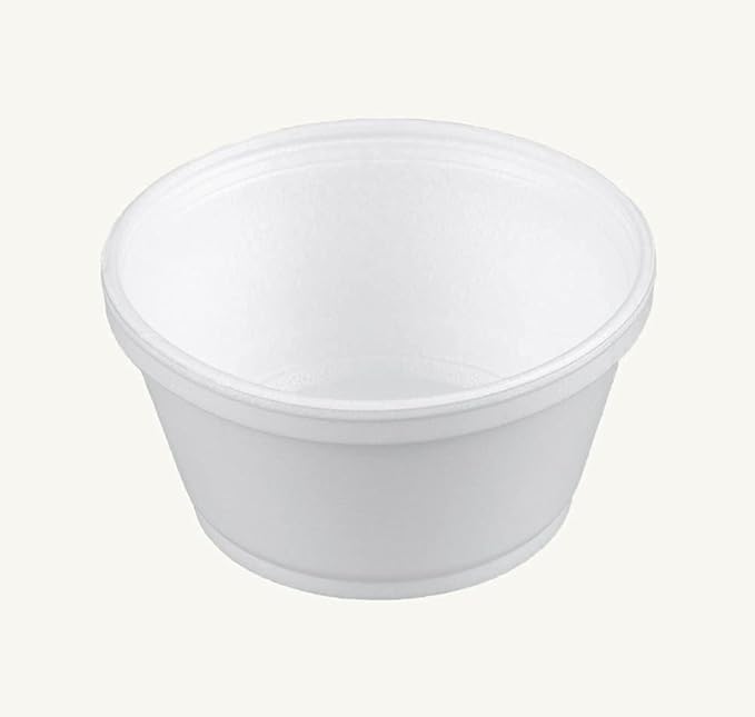 Mr Miracle Foam Bowl with Lid for Hot and Cold Foods – 8 Ounce Disposable Soup Container with Vented Lid, Great for Ice Cream, Yogurt, Soup, Takeout [50 pack]
