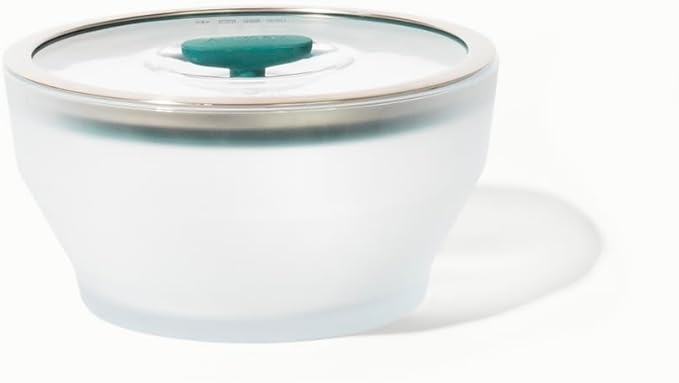 Anyday 8-Cup Microwave Cookware & Glass Container with Glass Lid, Plastic-Free Deep Food Storage | Stackable Airtight Steamer with Vented Lid for Microwave-Safe Reheating, Steaming Vegetables & Rice