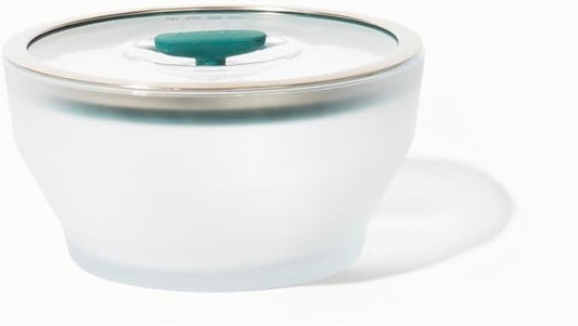 Anyday 8-Cup Microwave Cookware & Glass Container with Glass Lid, Plastic-Free Deep Food Storage | Stackable Airtight Steamer with Vented Lid for Microwave-Safe Reheating, Steaming Vegetables & Rice