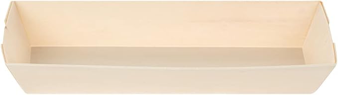 Restaurantware Taipei 9 Ounce Food Containers 100 Rectangle Wooden Bento Boxes - Lids Sold Separately Grease Impermeable Poplar To Go Boxes Disposable Serve Noodles Dumplings And More