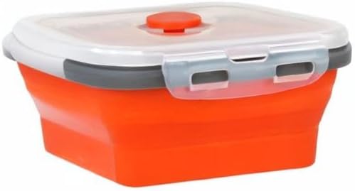 CARTINTS Set of 3 Collapsible Food Storage Containers Collapsible Silicone Bowls, Silicone Lunch Containers with Airtight Lids, Microwave and Freezer Safe, 500ml