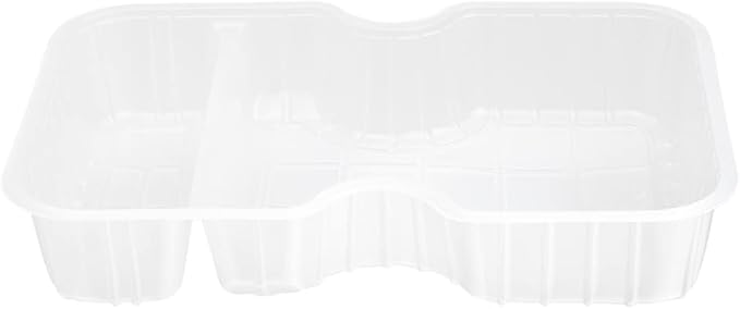 Restaurantware TRAYS ONLY: Futura 10 Ounce Trays For Meal Prep Containers 100 Microwavable Trays For 32 Or 37 Ounce Containers - Containers Sold Separately 2 Compartments White Plastic Food Trays