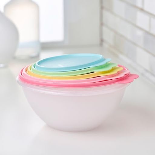 Tupperware Heritage Wonderlier 10 Piece Food Storage Bowl Set in Vintage Colors, Dishwasher Safe and BPA Free (5 Containers, 5 Lids)