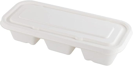 Restaurantware-LIDS ONLY: 9.1 Inch Disposable Lids, 100 Sustainable To Go Containers with Lids - Microwavable, Freezable, White Bagasse Lid, Grease-Resistant, Containers Sold Separately